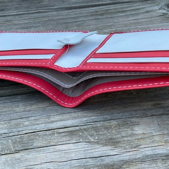 Men Wallet Multi Color Stripe Bi fold Card Holder Handmade Genuine Leather Purse - Picture 10 of 13